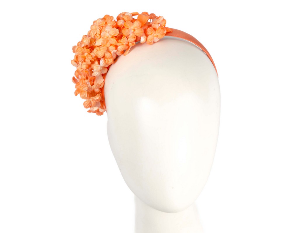 Orange flower fascinator headband - Hats From OZ | MA942OR Orange flower fascinator headband - Hats From OZ