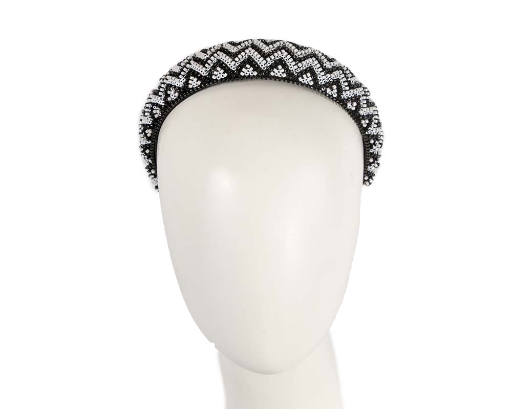 Shiny white and black headband - Hats From OZ | CU679BW Shiny white and black headband - Hats From OZ