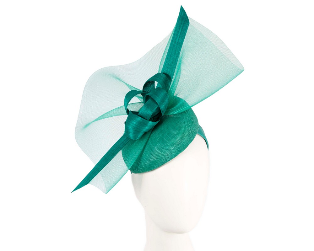 Tall teal green racing fascinator by Fillies Collection - Hats From OZ | S299TE Tall teal green racing fascinator by Fillies Collection - Hats From OZ