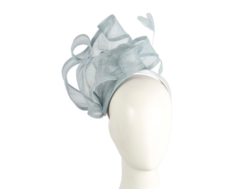 Large light blue sinamay fascinator MA931 - Hats From OZ | MA931LBL Large light blue sinamay fascinator MA931 - Hats From OZ